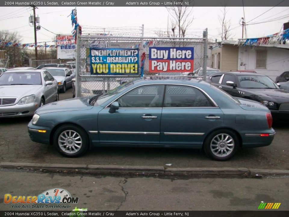 2004 Hyundai XG350 L Sedan Celadon Green Metallic / Gray Photo #3