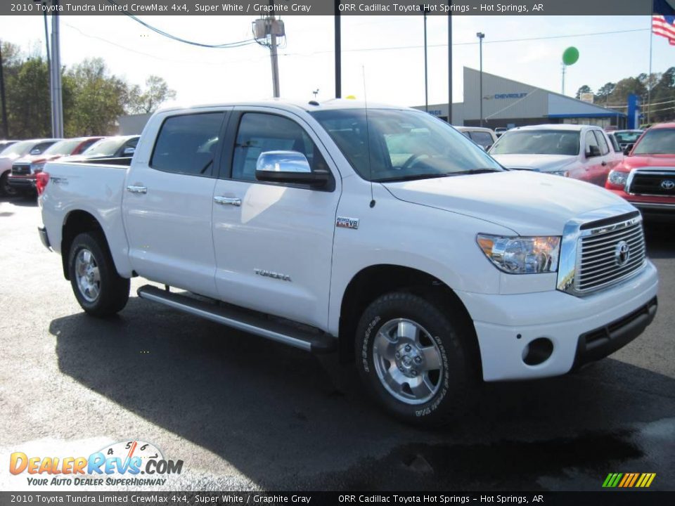 2010 Toyota Tundra Limited CrewMax 4x4 Super White / Graphite Gray Photo #2