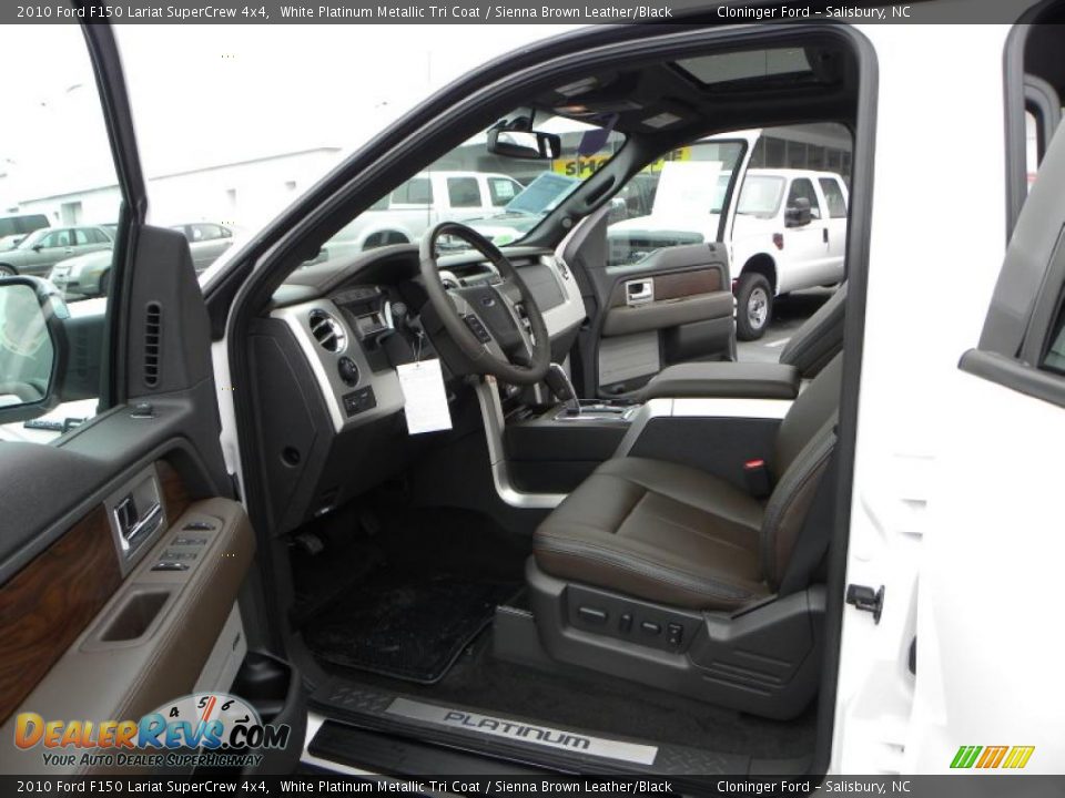 2010 Ford F150 Lariat SuperCrew 4x4 White Platinum Metallic Tri Coat / Sienna Brown Leather/Black Photo #8
