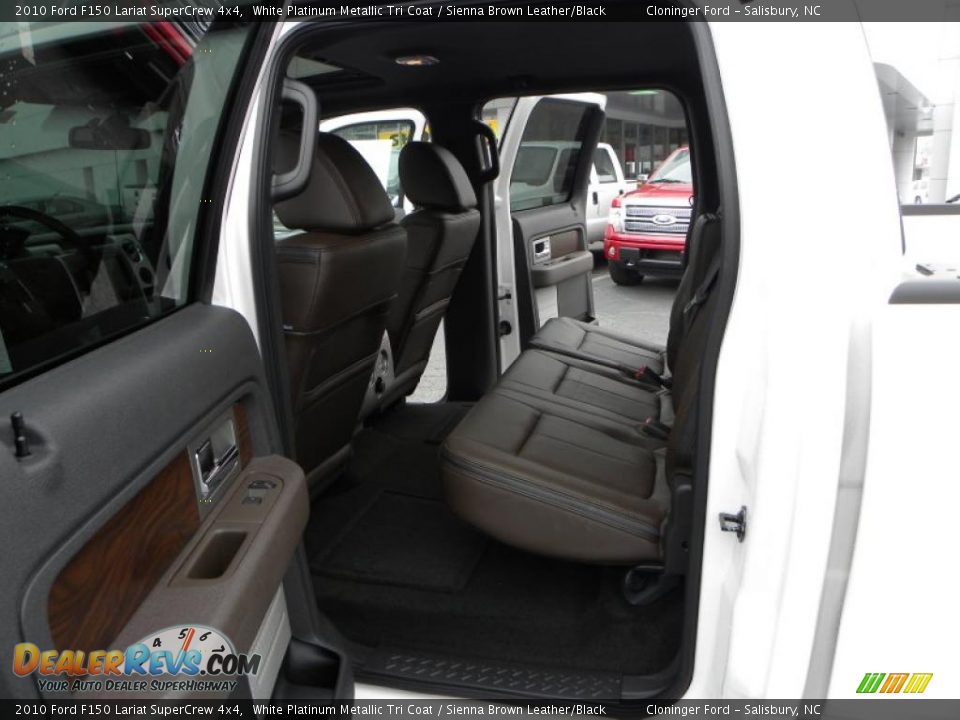 2010 Ford F150 Lariat SuperCrew 4x4 White Platinum Metallic Tri Coat / Sienna Brown Leather/Black Photo #9
