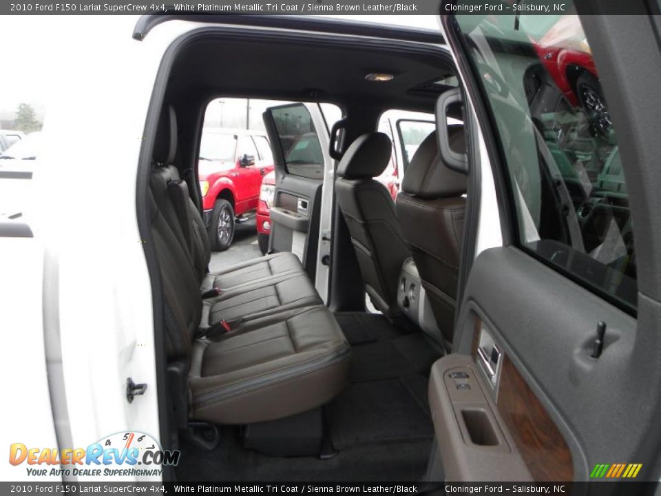 2010 Ford F150 Lariat SuperCrew 4x4 White Platinum Metallic Tri Coat / Sienna Brown Leather/Black Photo #10