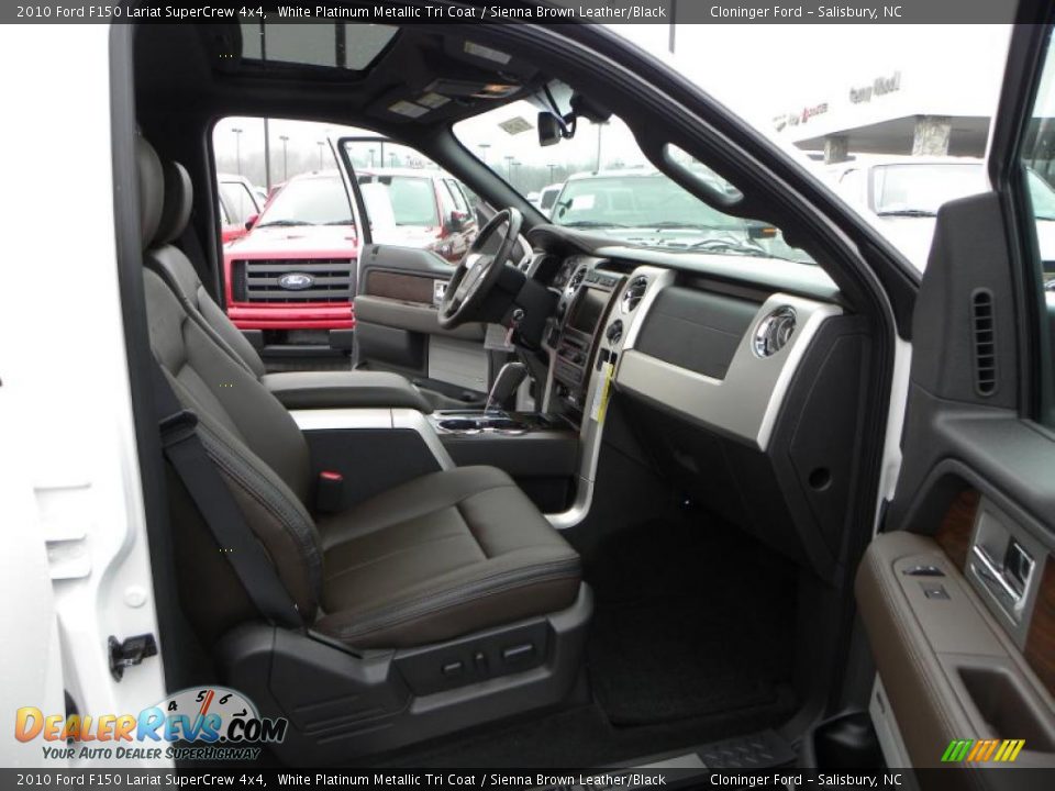 2010 Ford F150 Lariat SuperCrew 4x4 White Platinum Metallic Tri Coat / Sienna Brown Leather/Black Photo #11