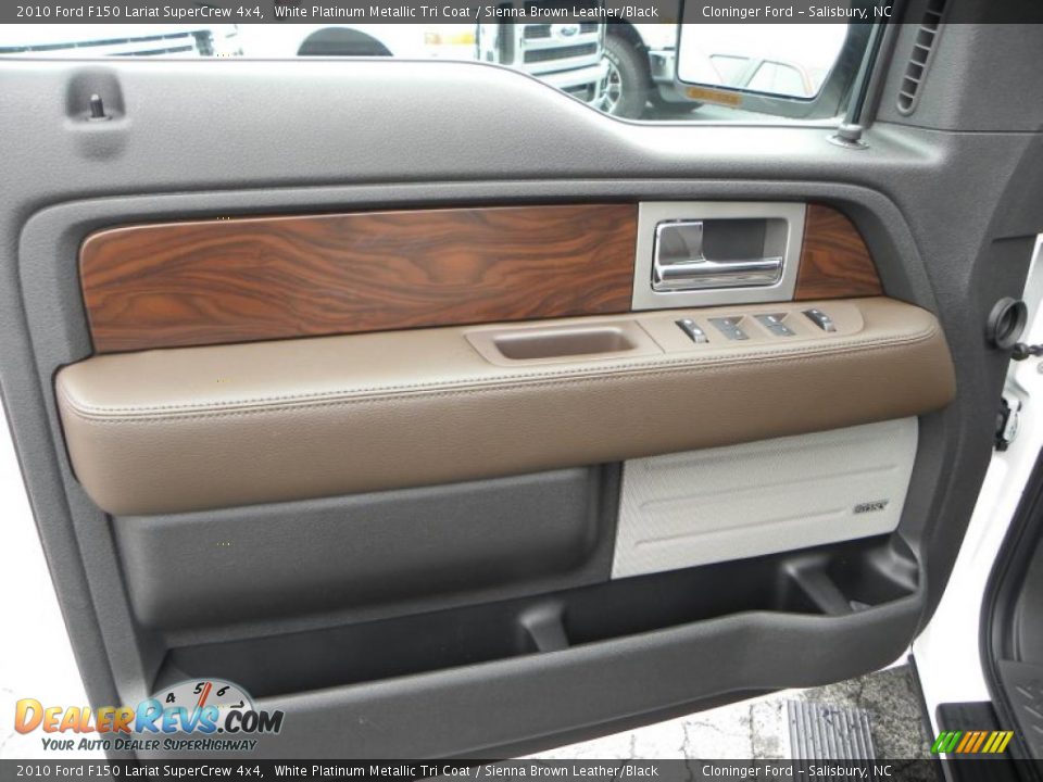 2010 Ford F150 Lariat SuperCrew 4x4 White Platinum Metallic Tri Coat / Sienna Brown Leather/Black Photo #15