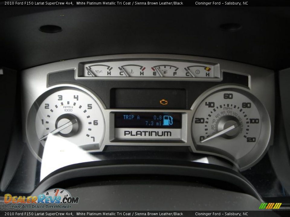2010 Ford F150 Lariat SuperCrew 4x4 White Platinum Metallic Tri Coat / Sienna Brown Leather/Black Photo #17