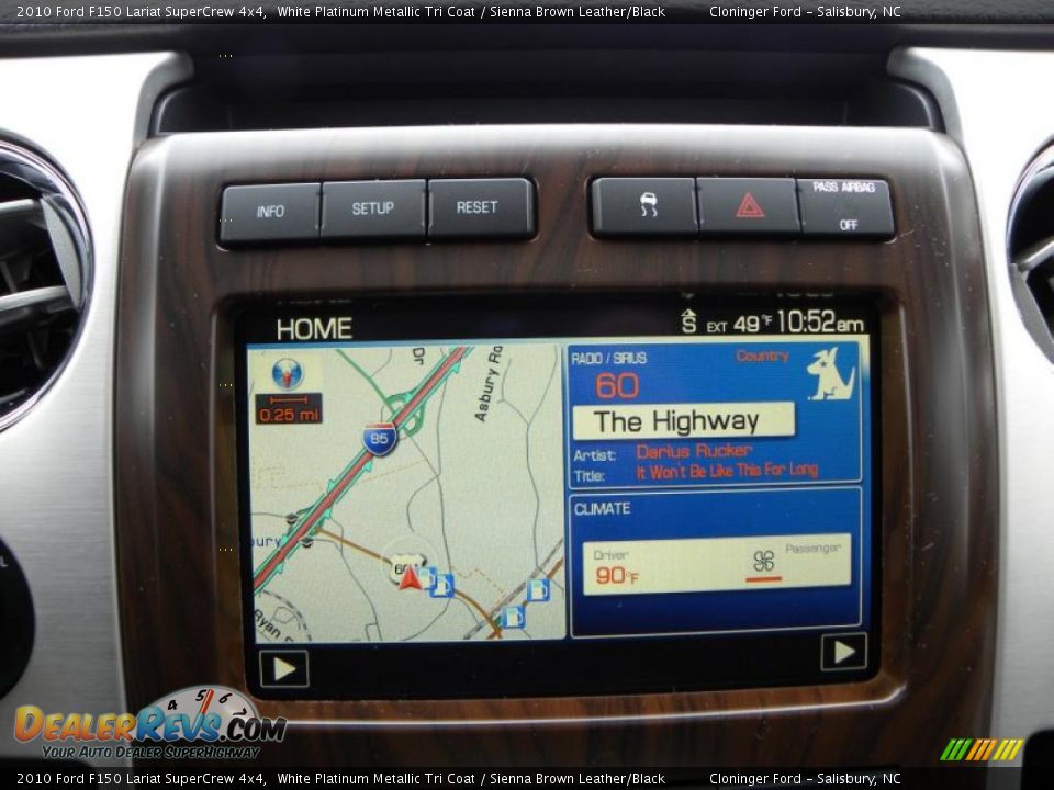 2010 Ford F150 Lariat SuperCrew 4x4 White Platinum Metallic Tri Coat / Sienna Brown Leather/Black Photo #19