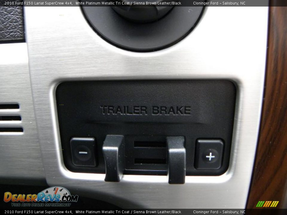 2010 Ford F150 Lariat SuperCrew 4x4 White Platinum Metallic Tri Coat / Sienna Brown Leather/Black Photo #24