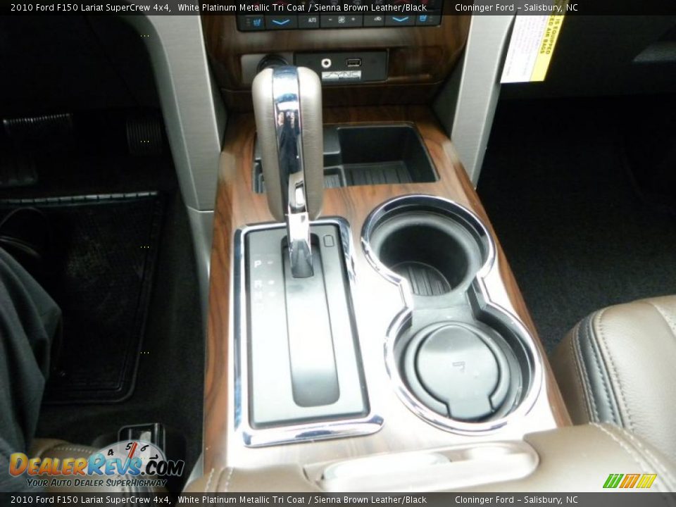 2010 Ford F150 Lariat SuperCrew 4x4 White Platinum Metallic Tri Coat / Sienna Brown Leather/Black Photo #25