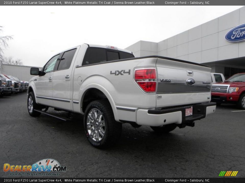 2010 Ford F150 Lariat SuperCrew 4x4 White Platinum Metallic Tri Coat / Sienna Brown Leather/Black Photo #29