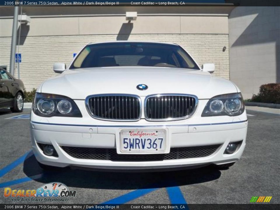 2006 BMW 7 Series 750i Sedan Alpine White / Dark Beige/Beige III Photo #2