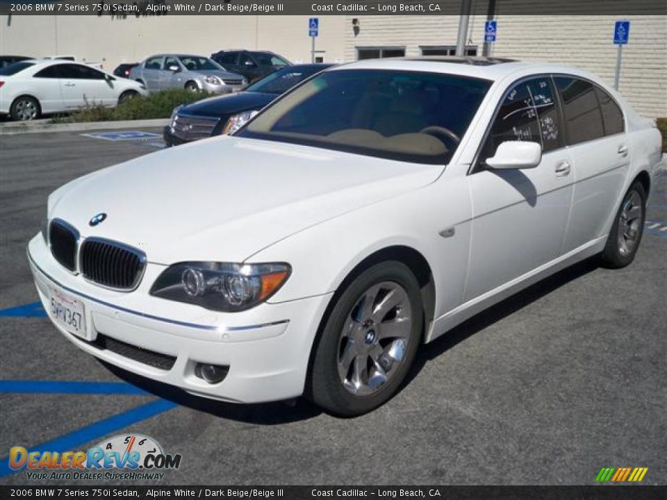 2006 BMW 7 Series 750i Sedan Alpine White / Dark Beige/Beige III Photo #3