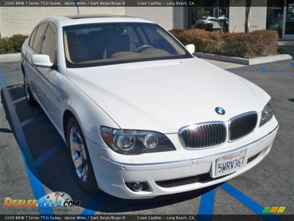 2006 BMW 7 Series 750i Sedan Alpine White / Dark Beige/Beige III Photo #4