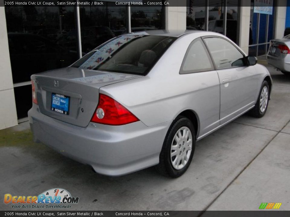 2005 Honda Civic LX Coupe Satin Silver Metallic / Black Photo #3
