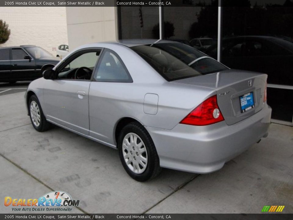 2005 Honda Civic LX Coupe Satin Silver Metallic / Black Photo #5