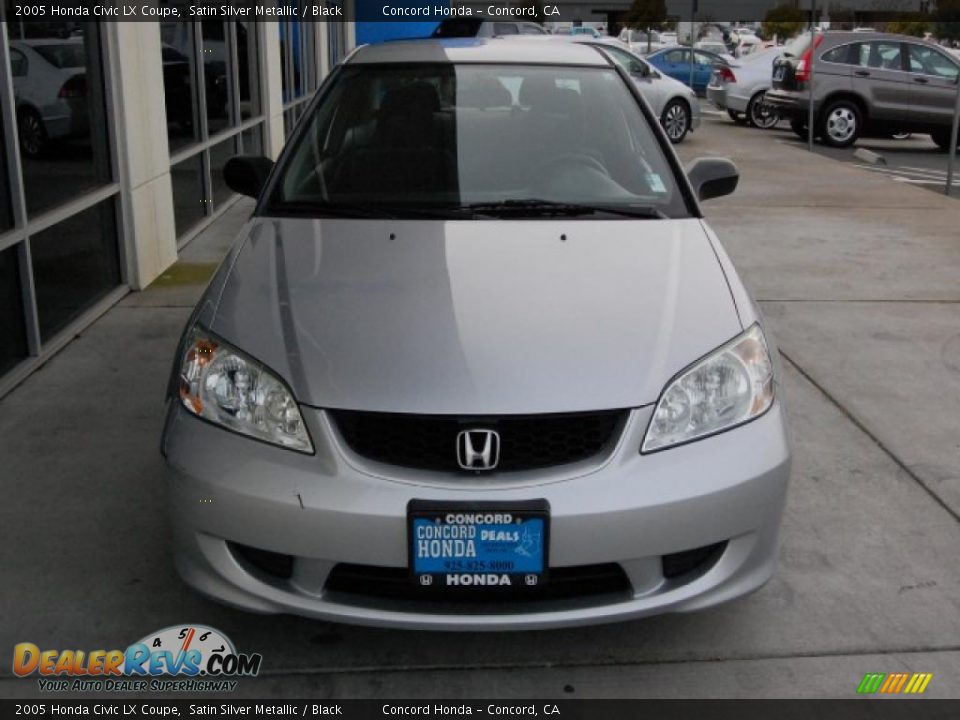 2005 Honda Civic LX Coupe Satin Silver Metallic / Black Photo #8