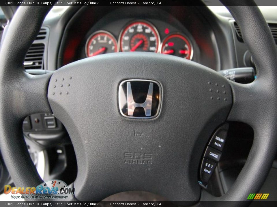 2005 Honda Civic LX Coupe Satin Silver Metallic / Black Photo #20