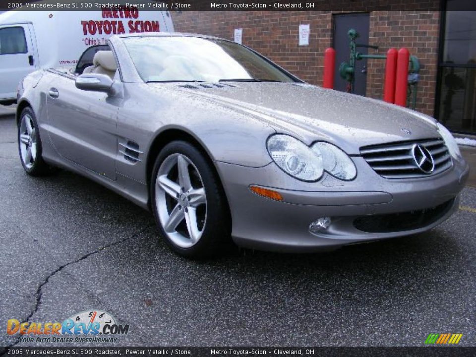 2005 Mercedes-Benz SL 500 Roadster Pewter Metallic / Stone Photo #1
