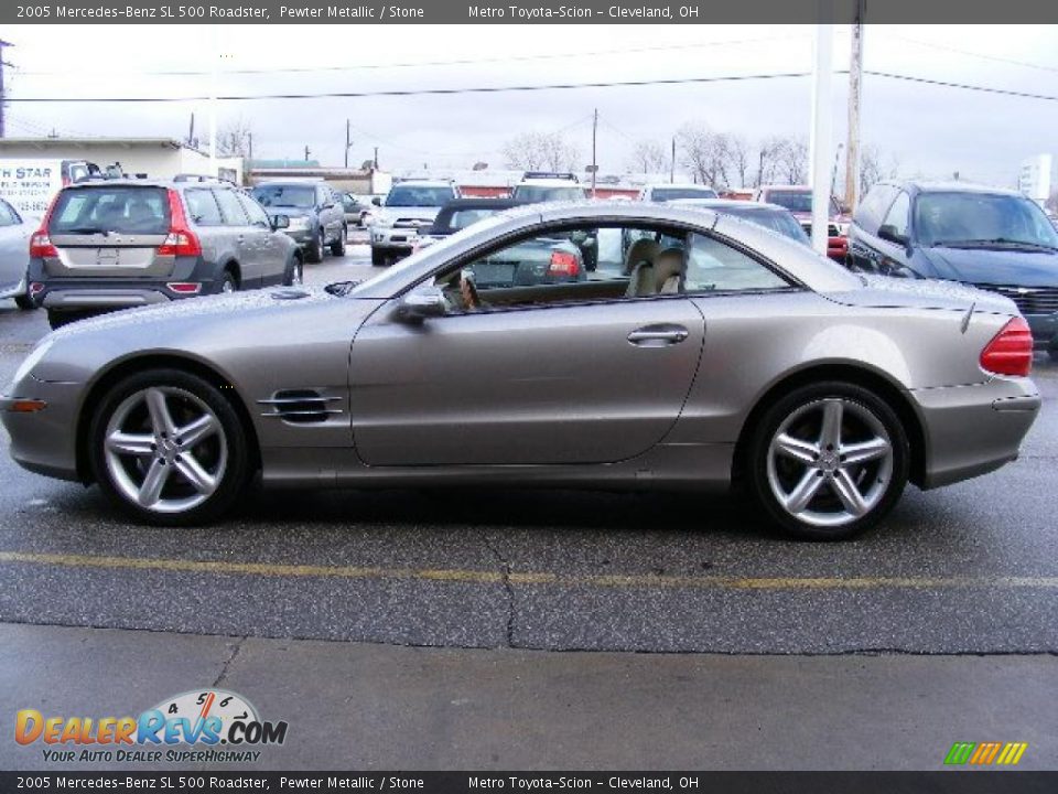 2005 Mercedes-Benz SL 500 Roadster Pewter Metallic / Stone Photo #2