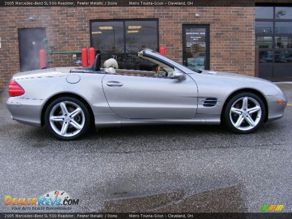 2005 Mercedes-Benz SL 500 Roadster Pewter Metallic / Stone Photo #3