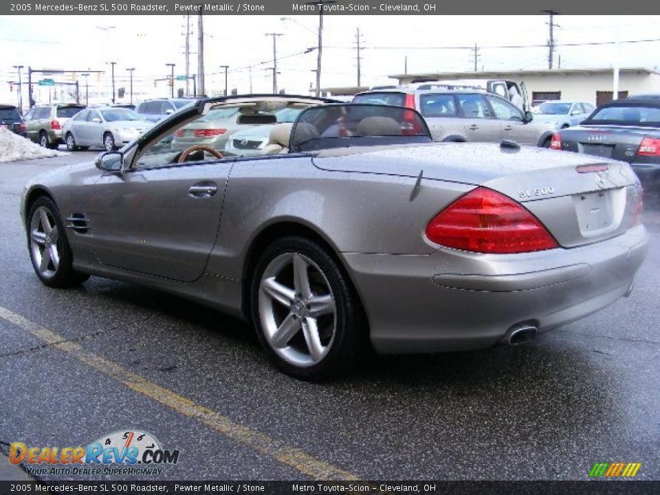 2005 Mercedes-Benz SL 500 Roadster Pewter Metallic / Stone Photo #6