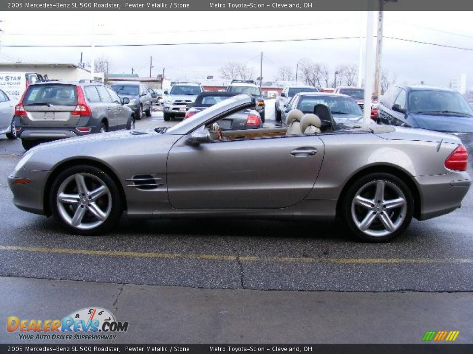 2005 Mercedes-Benz SL 500 Roadster Pewter Metallic / Stone Photo #7