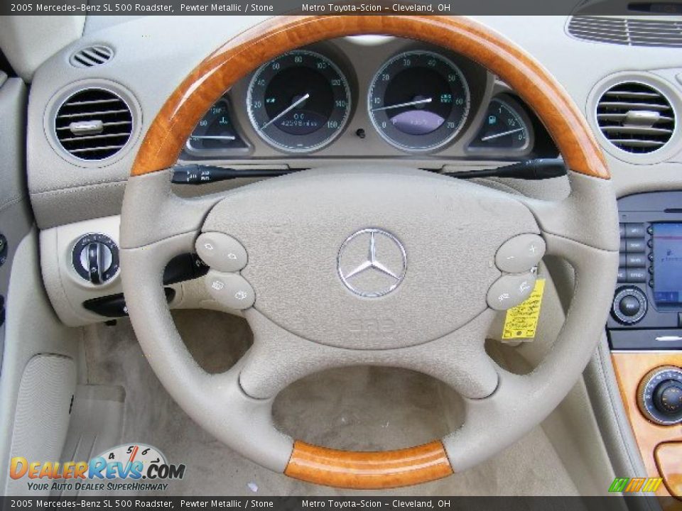 2005 Mercedes-Benz SL 500 Roadster Pewter Metallic / Stone Photo #14
