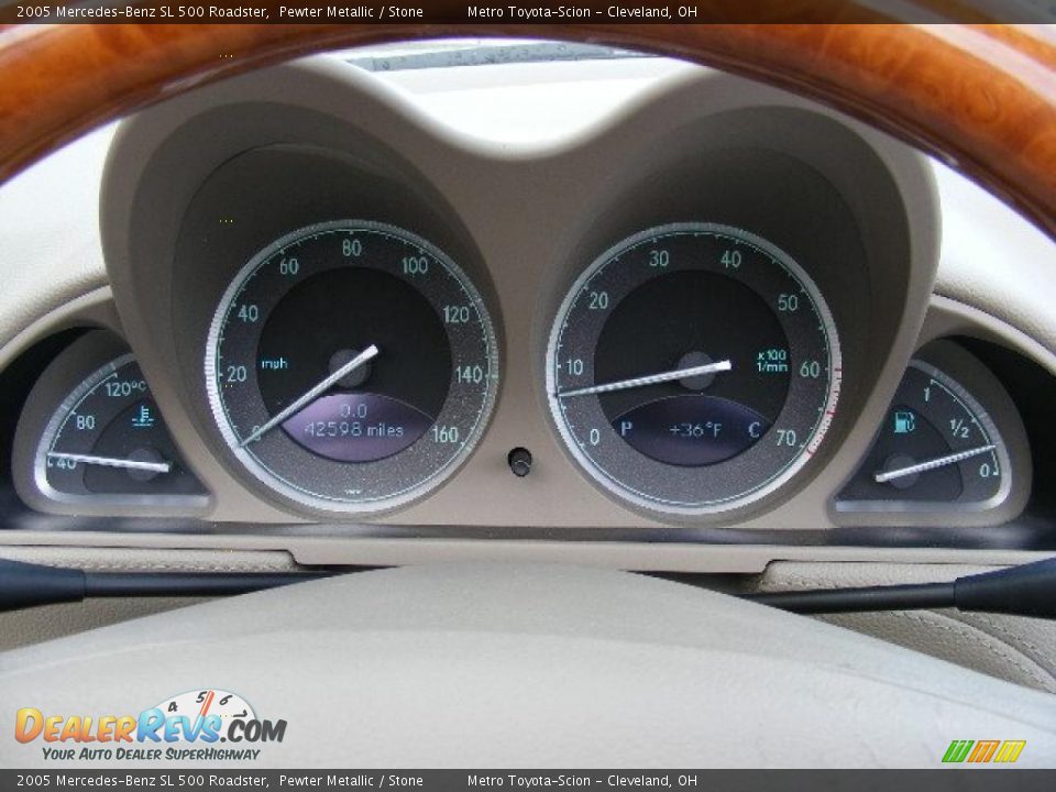 2005 Mercedes-Benz SL 500 Roadster Pewter Metallic / Stone Photo #16