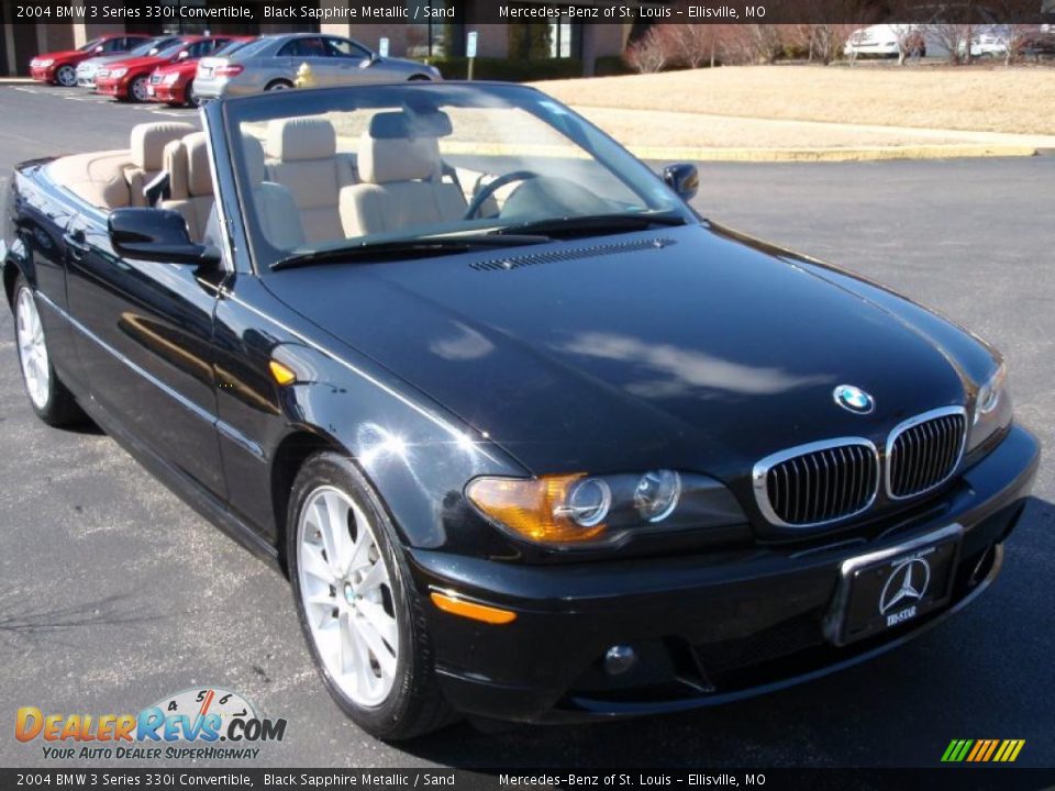 2004 BMW 3 Series 330i Convertible Black Sapphire Metallic / Sand Photo #16