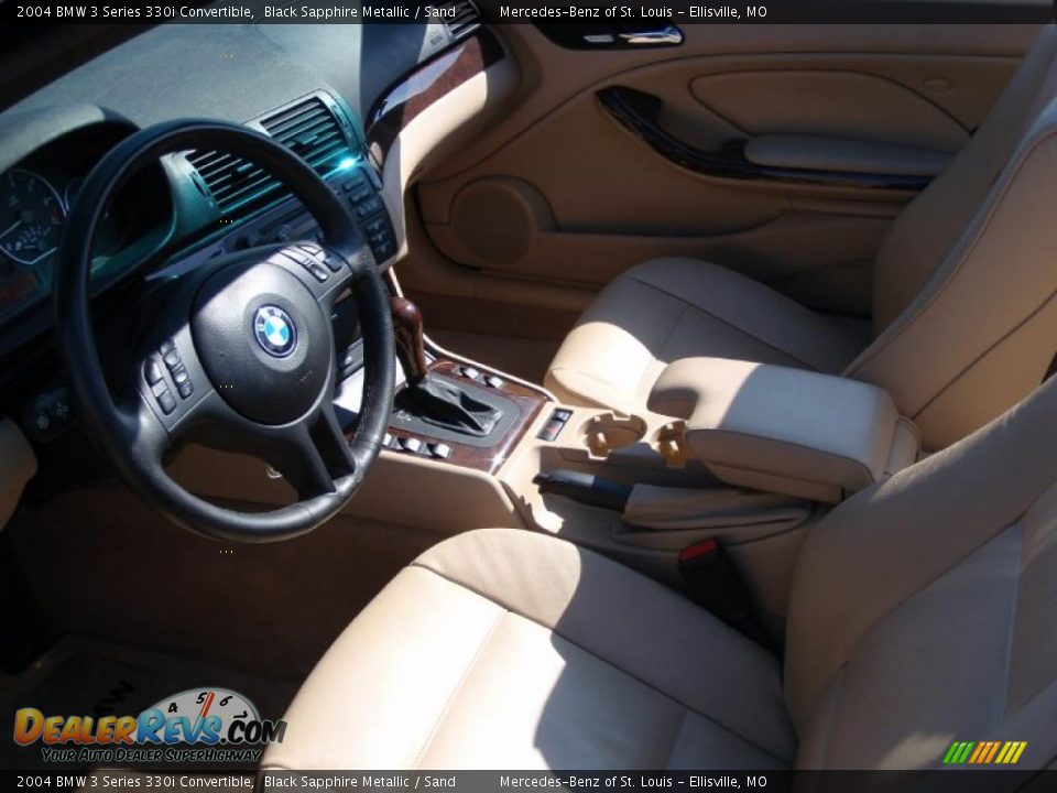2004 BMW 3 Series 330i Convertible Black Sapphire Metallic / Sand Photo #28
