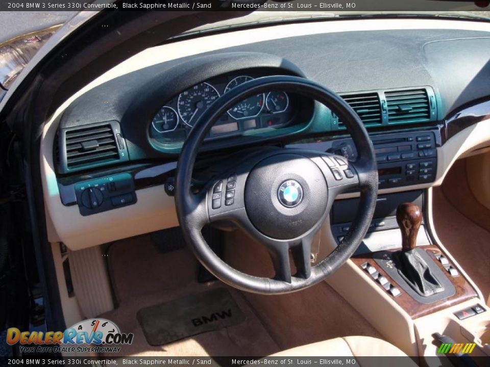 2004 BMW 3 Series 330i Convertible Black Sapphire Metallic / Sand Photo #30