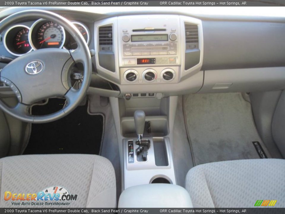 2009 Toyota Tacoma V6 PreRunner Double Cab Black Sand Pearl / Graphite Gray Photo #9