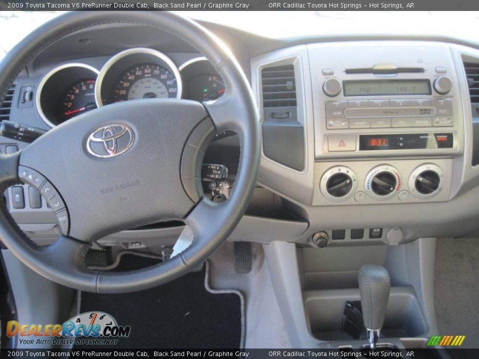 2009 Toyota Tacoma V6 PreRunner Double Cab Black Sand Pearl / Graphite Gray Photo #12