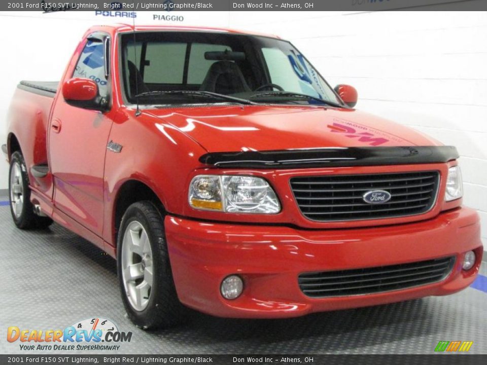 2001 Ford F150 SVT Lightning Bright Red / Lightning Graphite/Black Photo #1