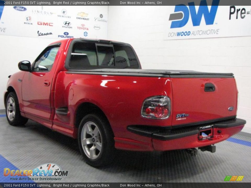 2001 Ford F150 SVT Lightning Bright Red / Lightning Graphite/Black Photo #3