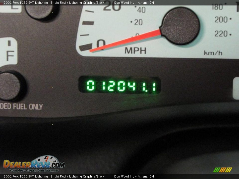 2001 Ford F150 SVT Lightning Bright Red / Lightning Graphite/Black Photo #14