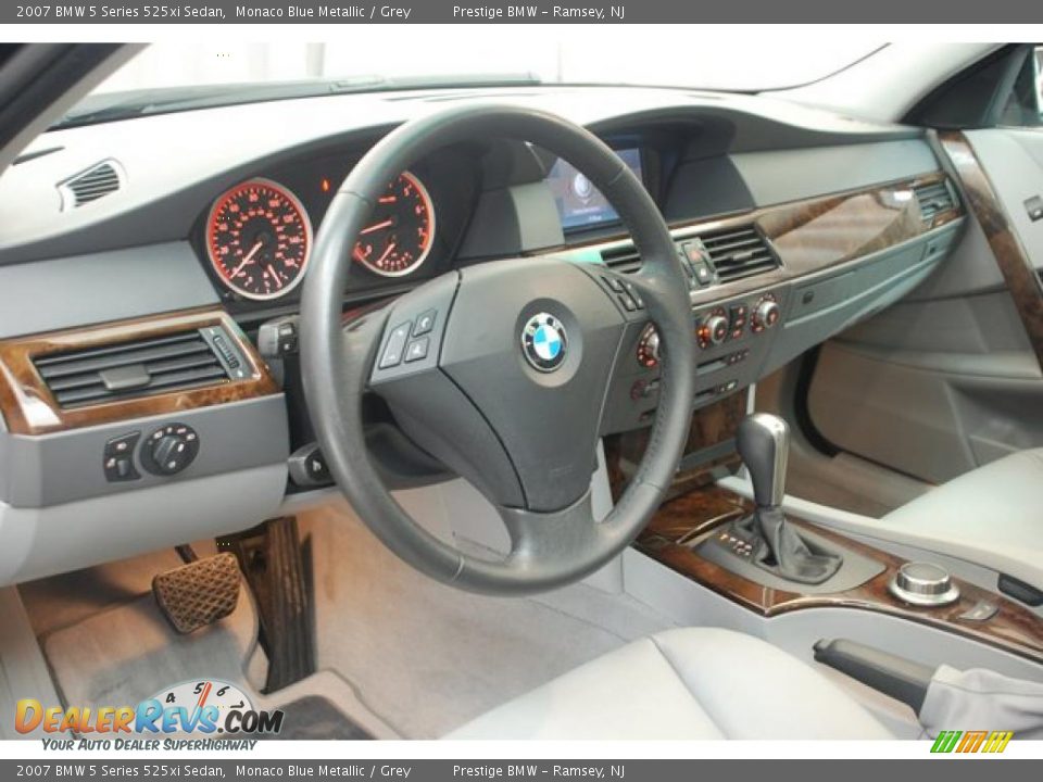 2007 BMW 5 Series 525xi Sedan Monaco Blue Metallic / Grey Photo #12