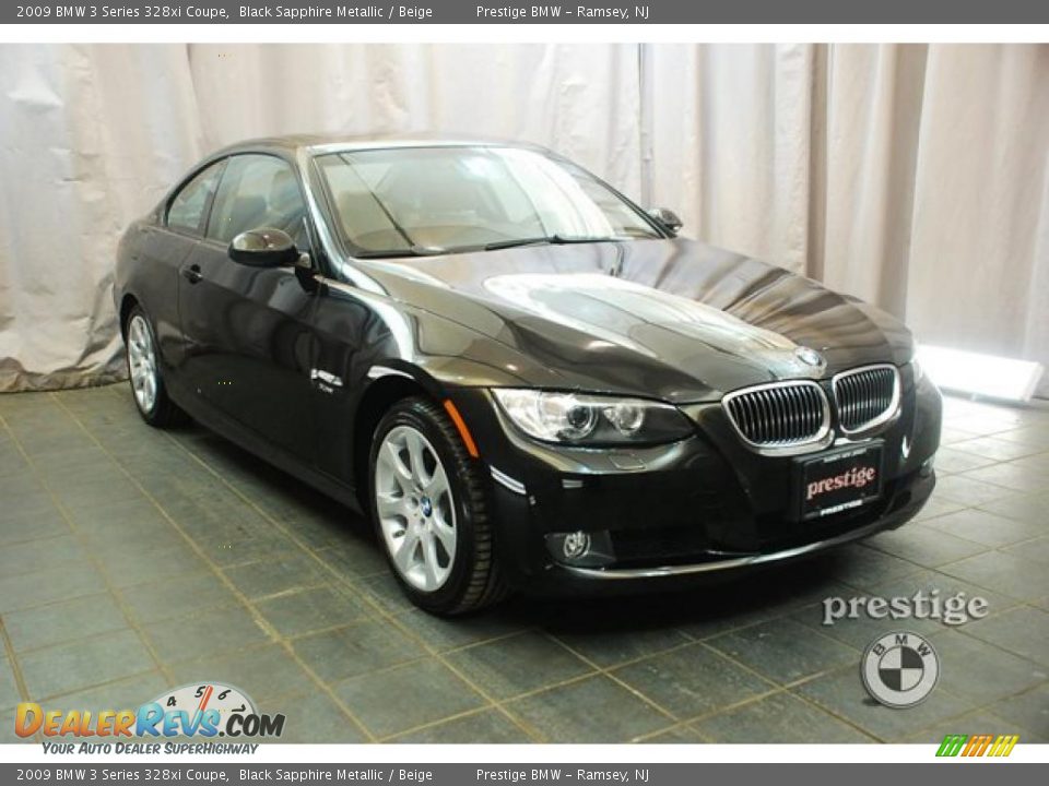 2009 BMW 3 Series 328xi Coupe Black Sapphire Metallic / Beige Photo #7