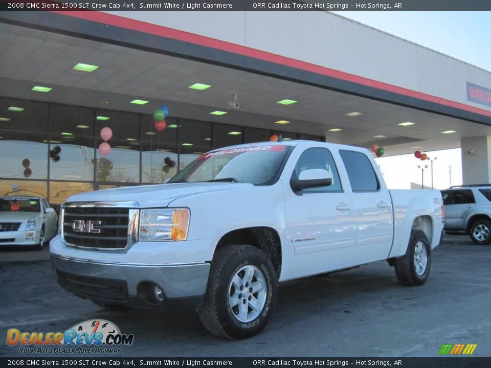 2008 GMC Sierra 1500 SLT Crew Cab 4x4 Summit White / Light Cashmere Photo #1