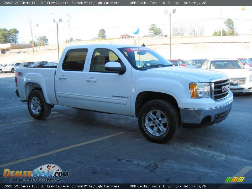 2008 GMC Sierra 1500 SLT Crew Cab 4x4 Summit White / Light Cashmere Photo #2