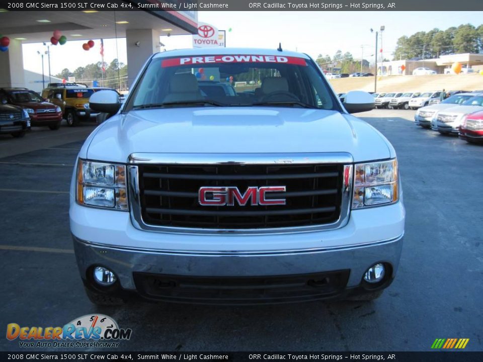 2008 GMC Sierra 1500 SLT Crew Cab 4x4 Summit White / Light Cashmere Photo #3