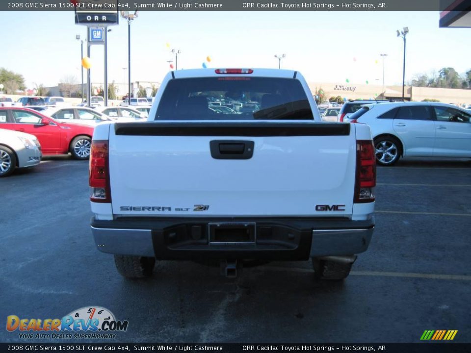 2008 GMC Sierra 1500 SLT Crew Cab 4x4 Summit White / Light Cashmere Photo #4
