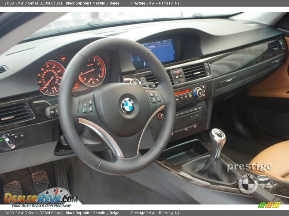 2009 BMW 3 Series 328xi Coupe Black Sapphire Metallic / Beige Photo #14