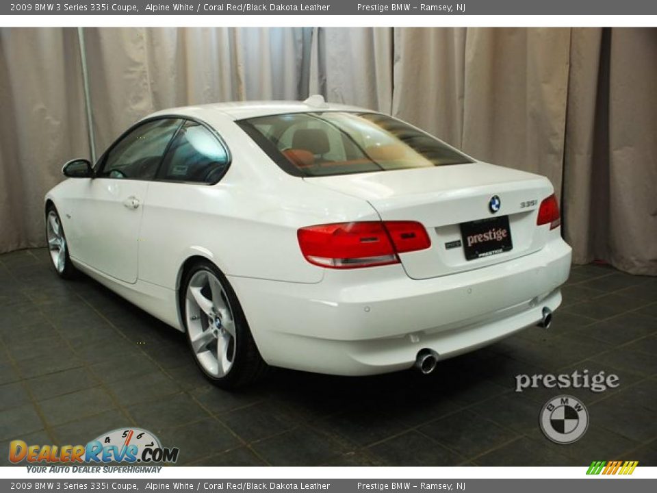 2009 BMW 3 Series 335i Coupe Alpine White / Coral Red/Black Dakota Leather Photo #4