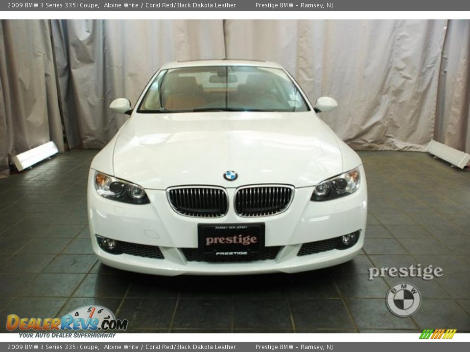 2009 BMW 3 Series 335i Coupe Alpine White / Coral Red/Black Dakota Leather Photo #6