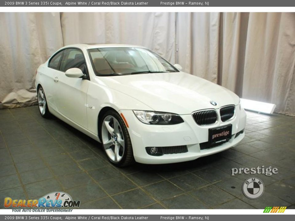 2009 BMW 3 Series 335i Coupe Alpine White / Coral Red/Black Dakota Leather Photo #7
