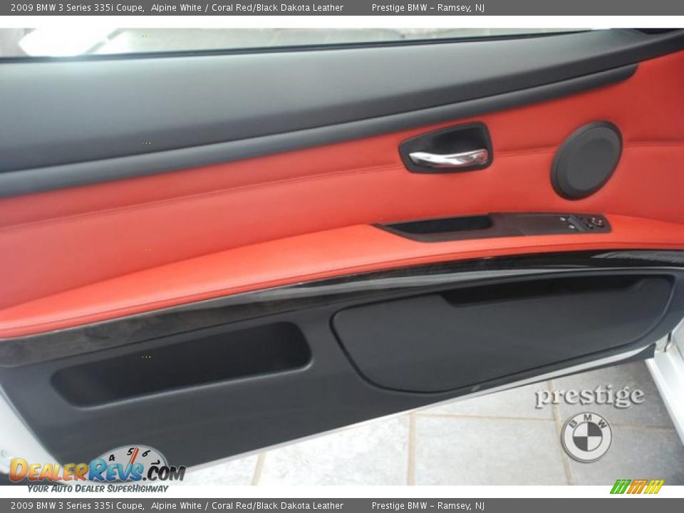 2009 BMW 3 Series 335i Coupe Alpine White / Coral Red/Black Dakota Leather Photo #11
