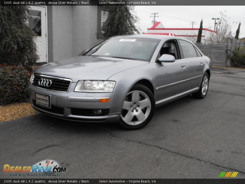 2005 Audi A8 L 4.2 quattro Akoya Silver Metallic / Black Photo #1