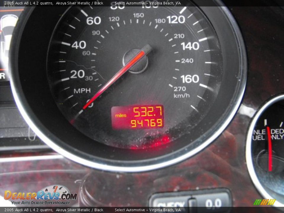 2005 Audi A8 L 4.2 quattro Akoya Silver Metallic / Black Photo #12