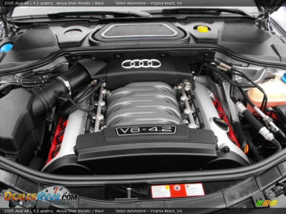 2005 Audi A8 L 4.2 quattro Akoya Silver Metallic / Black Photo #28