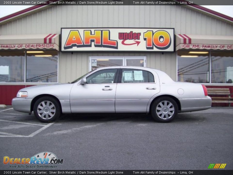 2003 Lincoln Town Car Cartier Silver Birch Metallic / Dark Stone/Medium Light Stone Photo #1