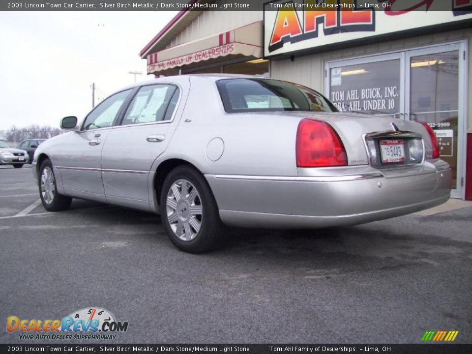 2003 Lincoln Town Car Cartier Silver Birch Metallic / Dark Stone/Medium Light Stone Photo #4